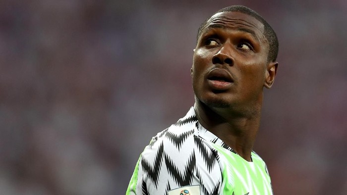 VOLGOGRAD, RUSSIA - JUNE 22:  Odion Ighalo of Nigeria looks on during the 2018 FIFA World Cup Russia group D match between Nigeria and Iceland at Volgograd Arena on June 22, 2018 in Volgograd, Russia.  (Photo by Catherine Ivill/Getty Images)