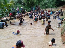 Kades Terpilih, Warga Desa Langsung Tangkap Ikan Ramai-ramai di Kolam