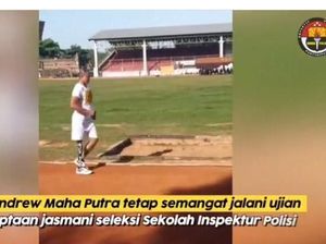 Semangat Aipda Andrew Berkaki Palsu Korban Teroris Poso Ikut Uji Samapta