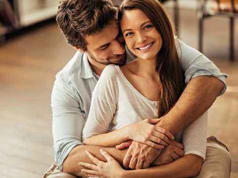 Close up of a happy young couple in love.