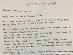 Ini Isi Surat Permintaan Maaf yang Ditulis Zikria Dzatil untuk Risma Ini Isi Surat Permintaan Maaf yang Ditulis Zikria Dzatil untuk Risma