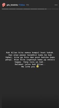 Pesan terakhir Allan Wangsa