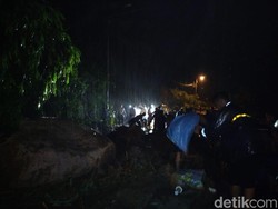 Tebing Setinggi 15 Meter Longsor Timbun Jalur Pacet-Trawas Mojokerto