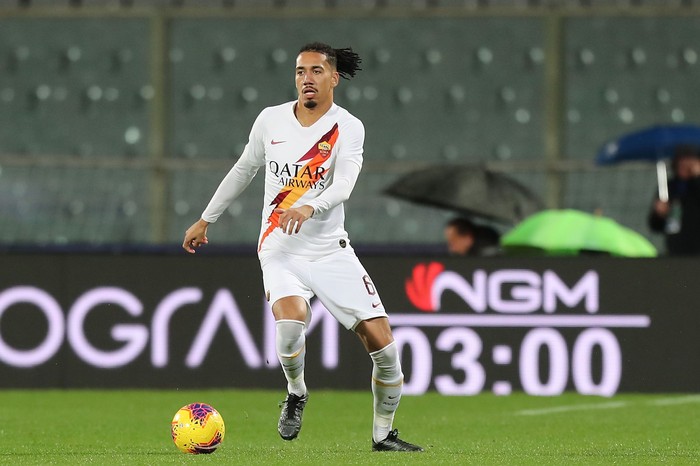 FLORENCE, ITALY - DECEMBER 20: Chris Smalling of AS Roma in action during the Serie A match between ACF Fiorentina and AS Roma at Stadio Artemio Franchi on December 22, 2019 in Florence, Italy.  (Photo by Gabriele Maltinti/Getty Images)