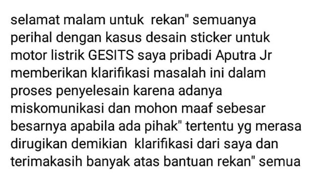 Kronologi Desain Stiker Motor Listrik Gesits Buat PLN