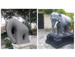 Polemik Rp 1 Miliar di Balik Viralnya Patung Gajah Mungkur Lucu di Gresik