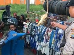 Bikin Macet, Anak Punk Bawa Vespa Gembel di Deli Serdang Dibubarkan Polisi