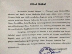 Disdik Kota Bandung Larang Pelajar SD-SMP Rayakan Valentine Day