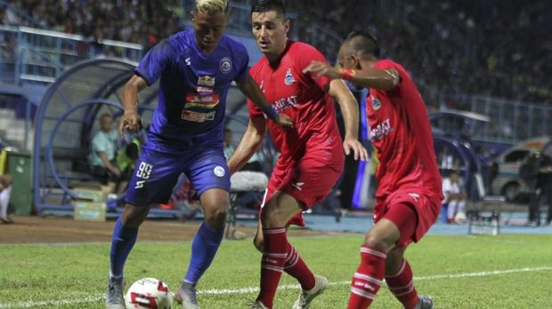 Laga Arema FC melawan Sabah FA. (