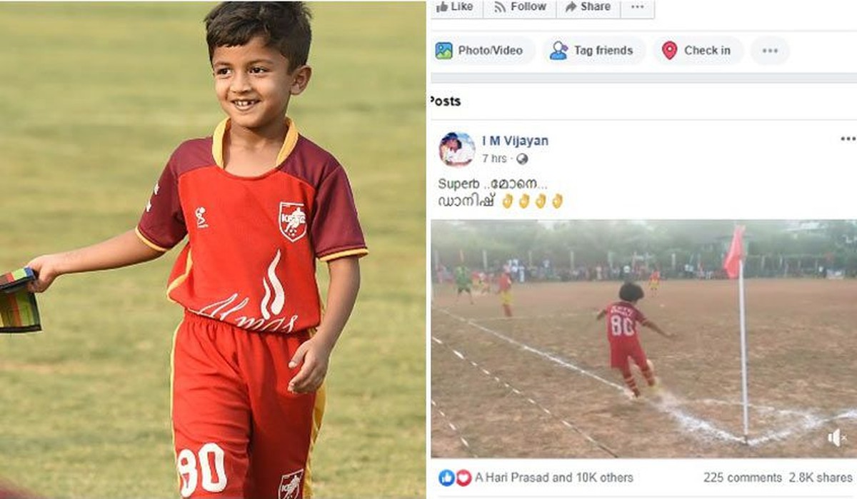 Bocah 10 Tahun Ini Viral karena Tendangan Sudutnya (Screenshot I.M. Vijayan Facebook)
