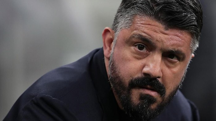 MILAN, ITALY - FEBRUARY 12:  SSC Napoli coach Ivan Gennaro Gattuso looks on during the Coppa Italia Semi Final match between FC Internazionale and SSC Napoli at Stadio Giuseppe Meazza on February 12, 2020 in Milan, Italy.  (Photo by Emilio Andreoli/Getty Images)