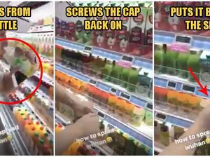 Bercanda Soal Virus Corona, Pria Ini Minum Jus Lalu Dikembalikan ke Rak