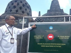 Ini Suasana Pembatasan Pengunjung di Lantai 8 Candi Borobudur