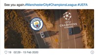 Trofi Liga Champions dan Man City beda jalan. (Foto: internet/Twitter)