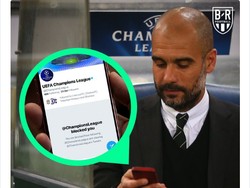Duh, Manajer City Pep Guardiola kena blok. (Foto: internet/Twitter)