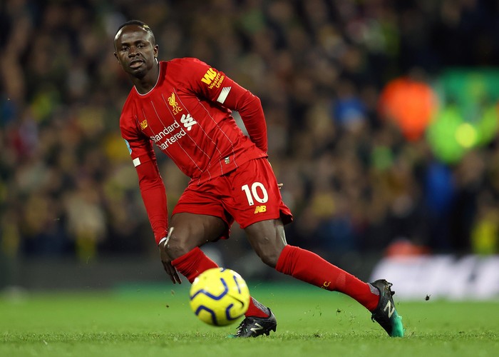 NORWICH, ENGLAND - FEBRUARY 15: Sadio Mane of Liverpool in action during the Premier League match between Norwich City and Liverpool FC at Carrow Road on February 15, 2020 in Norwich, United Kingdom. (Photo by Julian Finney/Getty Images)