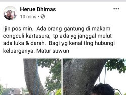 Heboh Warga Curigai Mayat Tergantung di Makam Sukoharjo, Ini Kata Polisi