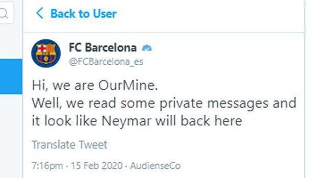 Akun Twitter Barcelona Diretas, Kabarkan Bakal Boyong Kembali Neymar
