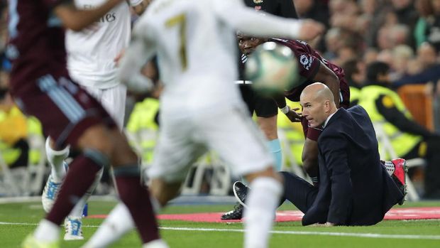 Madrid Tertahan, Zidane Tersungkur Ditabrak Bek Celta Vigo
