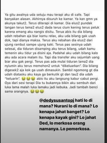 Selebgram Revina Nangis Ungkap Kisah Korban Pelecehan Seks Dedy Susanto