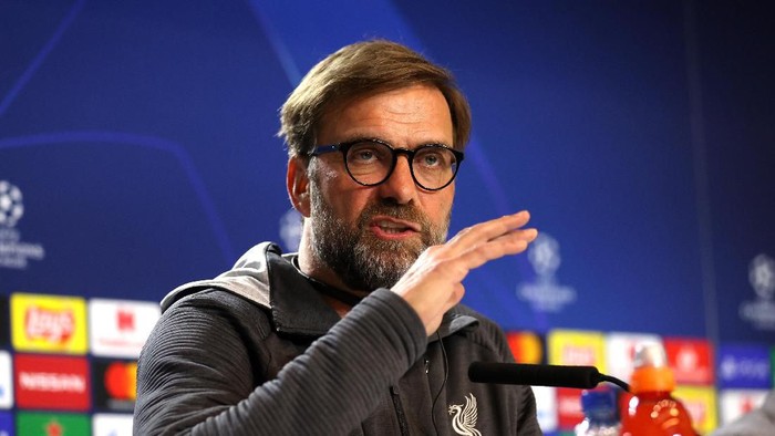MADRID, SPAIN - FEBRUARY 17: Liverpool Manager Jurgen Klopp speaks to the media during a press conference at Wanda Metropolitano on February 17, 2020 in Madrid, Spain. (Photo by Angel Martinez/Getty Images)