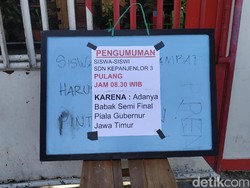 Ada Laga Persebaya VS Arema, 4 Sekolah di Blitar Dipulangkan Lebih Awal