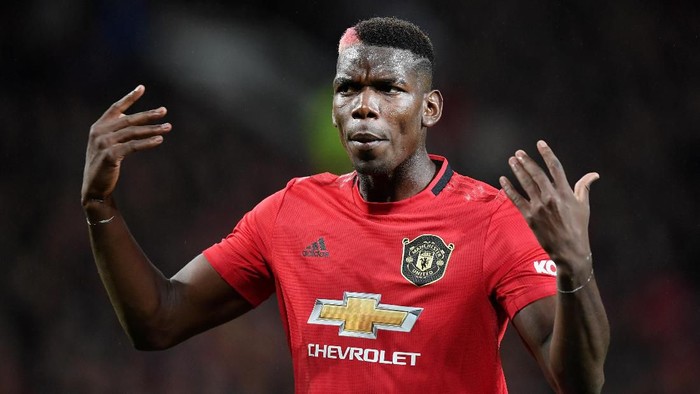 MANCHESTER, ENGLAND - SEPTEMBER 30: Paul Pogba of Manchester United reacts during the Premier League match between Manchester United and Arsenal FC at Old Trafford on September 30, 2019 in Manchester, United Kingdom. (Photo by Michael Regan/Getty Images)