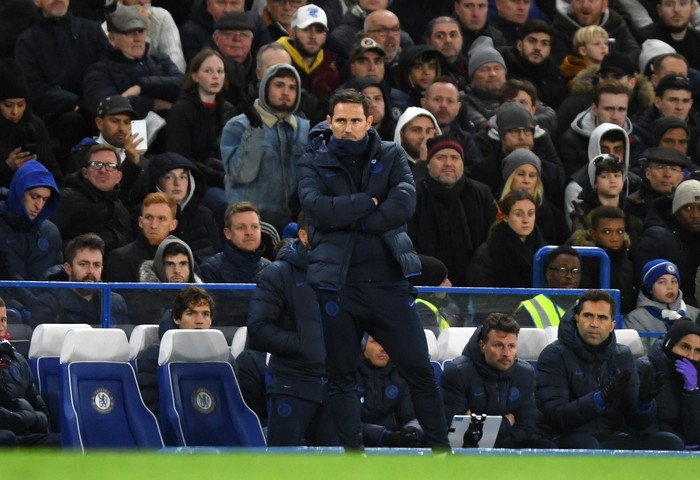 LONDON, ENGLAND - FEBRUARY 17: Frank Lampard, Manager of Chelsea during the Premier League match between Chelsea FC and Manchester United at Stamford Bridge on February 17, 2020 in London, United Kingdom. (Photo by Mike Hewitt/Getty Images)