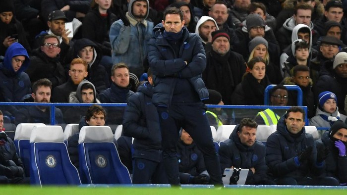 LONDON, ENGLAND - FEBRUARY 17: Frank Lampard, Manager of Chelsea during the Premier League match between Chelsea FC and Manchester United at Stamford Bridge on February 17, 2020 in London, United Kingdom. (Photo by Mike Hewitt/Getty Images)