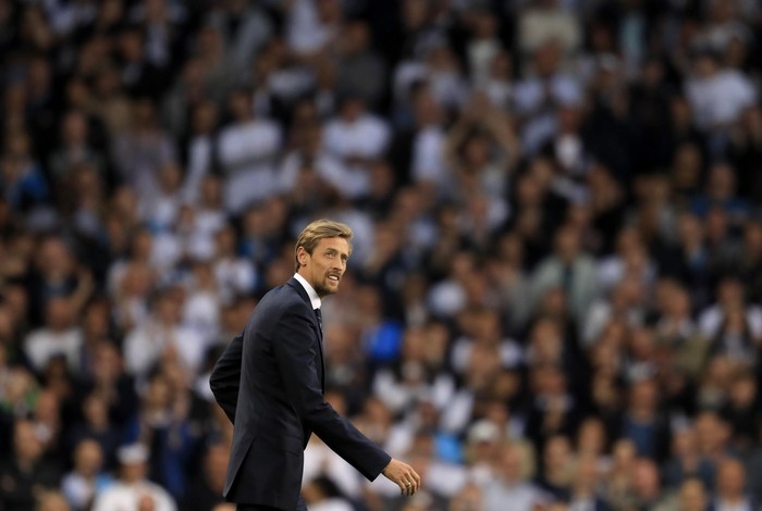 LONDON, ENGLAND - MAY 14: Peter Crouch, ex Tottenham Hotspur player walks out onto the pitch during the closing ceremony after the Premier League match between Tottenham Hotspur and Manchester United at White Hart Lane on May 14, 2017 in London, England. Tottenham Hotspur are playing their last ever home match at White Hart Lane after their 112 year stay at the stadium. Spurs will play at Wembley Stadium next season with a move to a newly built stadium for the 2018-19 campaign.  (Photo by Richard Heathcote/Getty Images)
