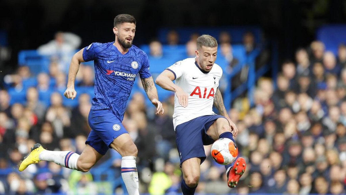 Olivier Giroud bikin gol, Chelsea mengalahkan Tottenham Hotspur 2-1 (Kirsty Wigglesworth/AP Photo)