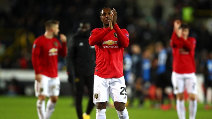BRUGGE, BELGIUM - FEBRUARY 20:  Odion Ighalo of Manchester United applauds fans after  the UEFA Europa League round of 32 first leg match between Club Brugge and Manchester United at Jan Breydel Stadium on February 20, 2020 in Brugge, Belgium. (Photo by Dean Mouhtaropoulos/Getty Images)