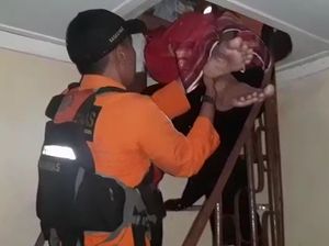 Video: Aksi Basarnas Evakuasi Lansia dari Kepungan Banjir Jakarta