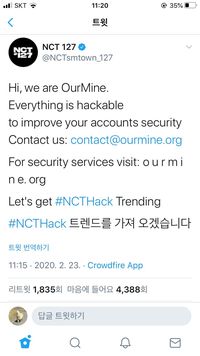 Akun Twitter milik NCT 127 diretas