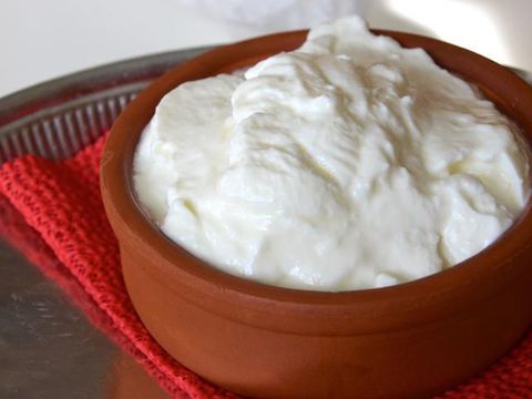 Home made yogurt in clay pot