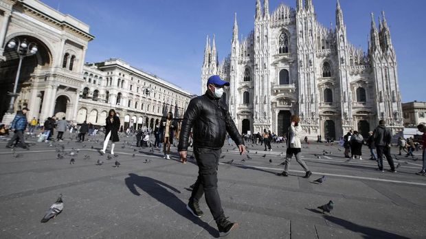 Beberapa daerah di Italia diisolasi akibat virus corona. (