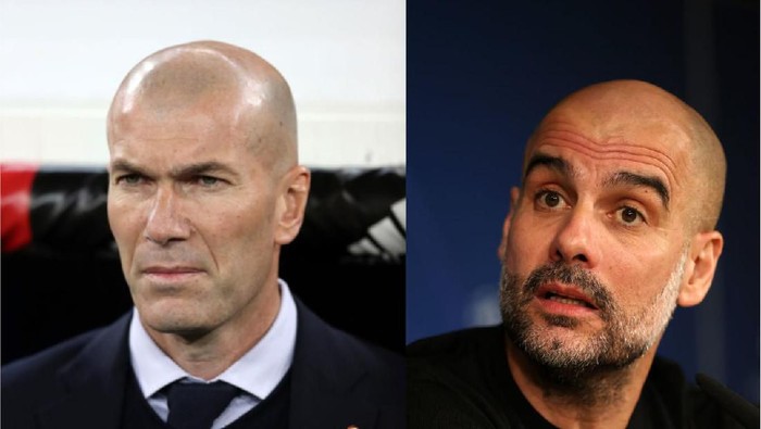 MADRID, SPAIN - FEBRUARY 25: Pep Guardiola, Manager of Manchester City reacts during a press conference ahead of their UEFA Champions League round of 16 first leg match against Real Madrid at Estadio Santiago Bernabeu on February 25, 2020 in Madrid, Spain. (Photo by Angel Martinez/Getty Images)