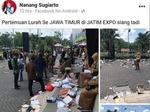 Warganet Soroti Sampah Berserakan Usai Pertemuan Ribuan Kades Se-Jatim