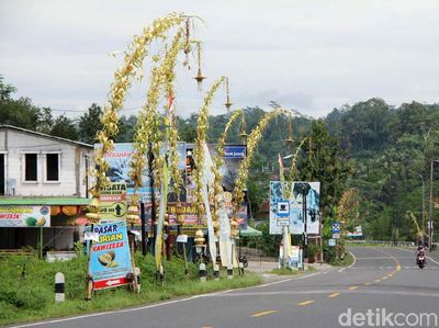 Ribuan Janur Kuning Hiasi Jalan di Banjarnegara