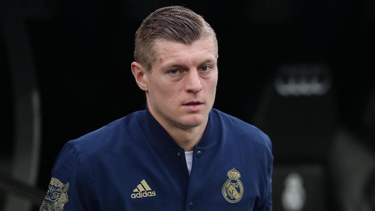 Toni Kroos membalas pertanyaan Aubameyang terkait anak. (Foto: Getty Images/Gonzalo Arroyo Moreno)