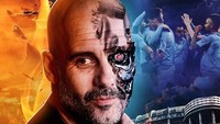 Pep Guardiola bak The Terminator bagi publik Santiago Bernabeu. Dari 9 kali tampil di sana termasuk bersama Barcelona dulu, dia 6 kali menang dan sekali kalah sisanya seri (Internet)