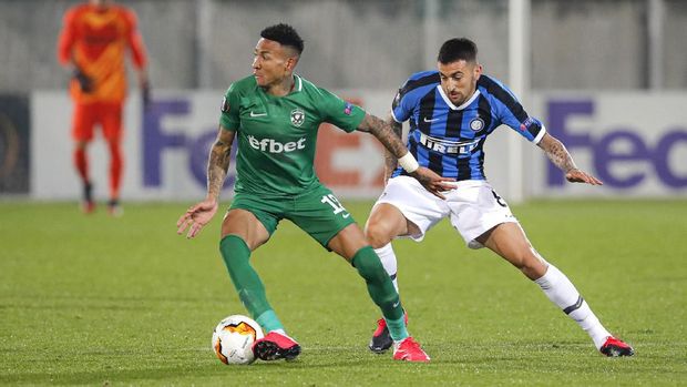 Ludogorets tertinggal 0-2 dalam agregat melawan Inter.