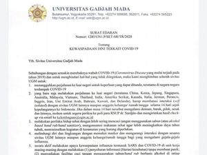 UGM Juga Minta Sivitas dari Negara Terdampak Corona Batasi Interaksi