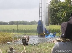 Lokasi Semburan Lumpur di Grobogan Dipasangi Garis Polisi