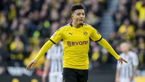 Jadon Sancho Jadon Sancho celebrates goal against SC Freiburg, Saturday (29/2/2020). Location: Signal Iduna Park, Dortmund.