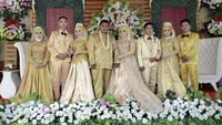 Mantap! Ibu dan Tiga Putrinya Nikah Bareng di Lapangan Bola Ciamis