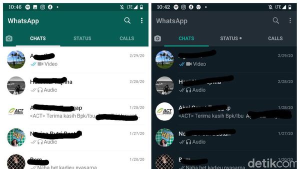 Resmi Melenggang, Begini Tampilan Dark Mode WhatsApp