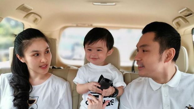 Suami Sandra Dewi, Raphael Moeis momong anak.
