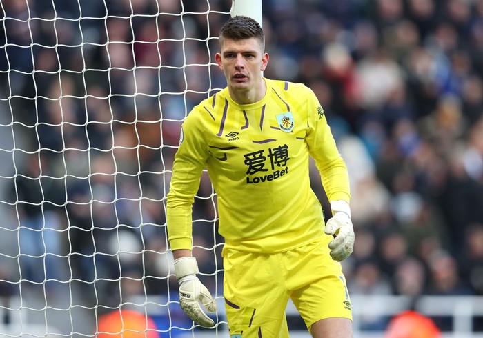 NEWCASTLE UPON TYNE, ENGLAND - FEBRUARY 29:  Nick Pope of Burnley looks on during the Premier League match between Newcastle United and Burnley FC at St. James Park on February 29, 2020 in Newcastle upon Tyne, United Kingdom. (Photo by Alex Livesey/Getty Images)