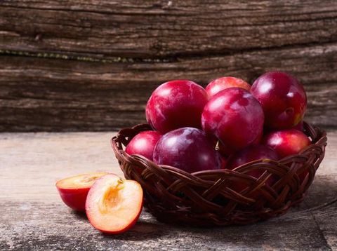red plums isolated